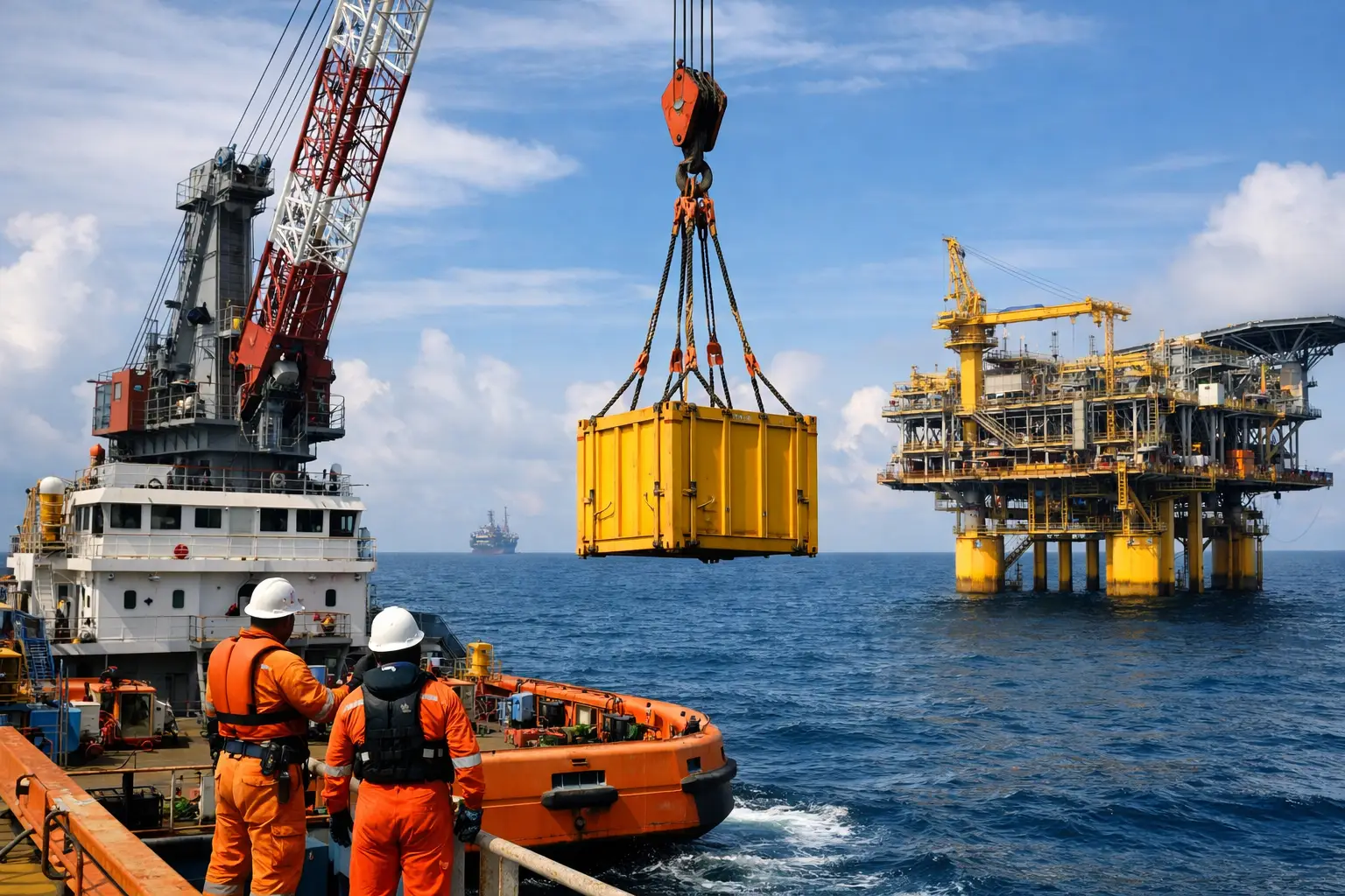 Offshore lifting operations guide for safe lifts