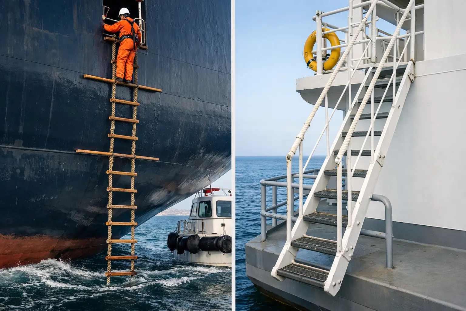 Pilot ladder versus embarkation ladder differences