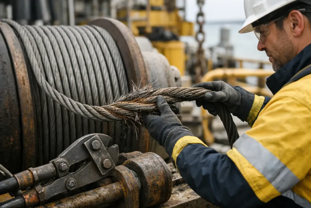 When wire rope inspection requires removal 8 When wire rope inspection requires removal