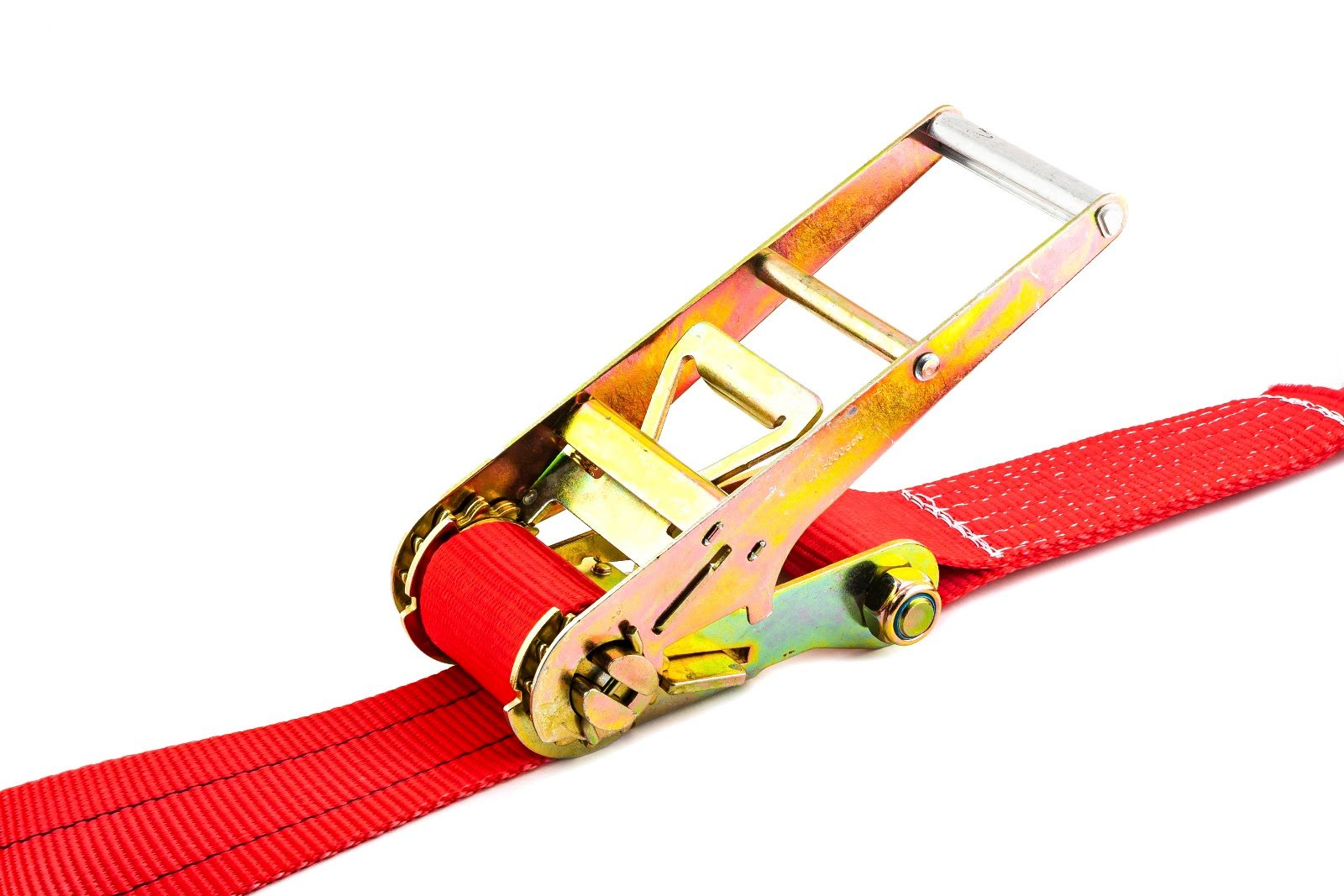 Ratchet tie down strap and ratchet buckle